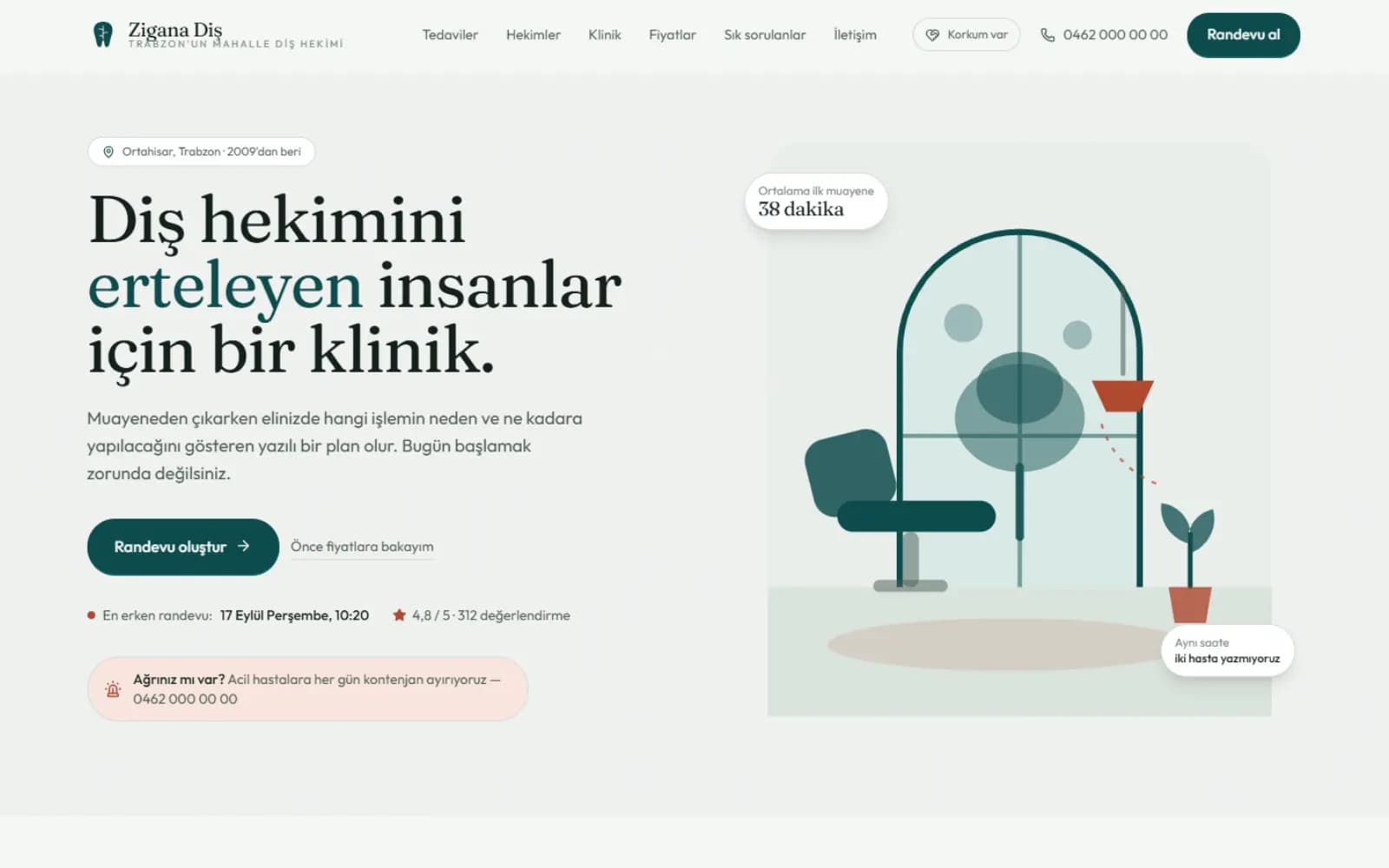 Zigana Diş — Aile Diş Kliniği Vitrin Sitesi — Web Tasarım
